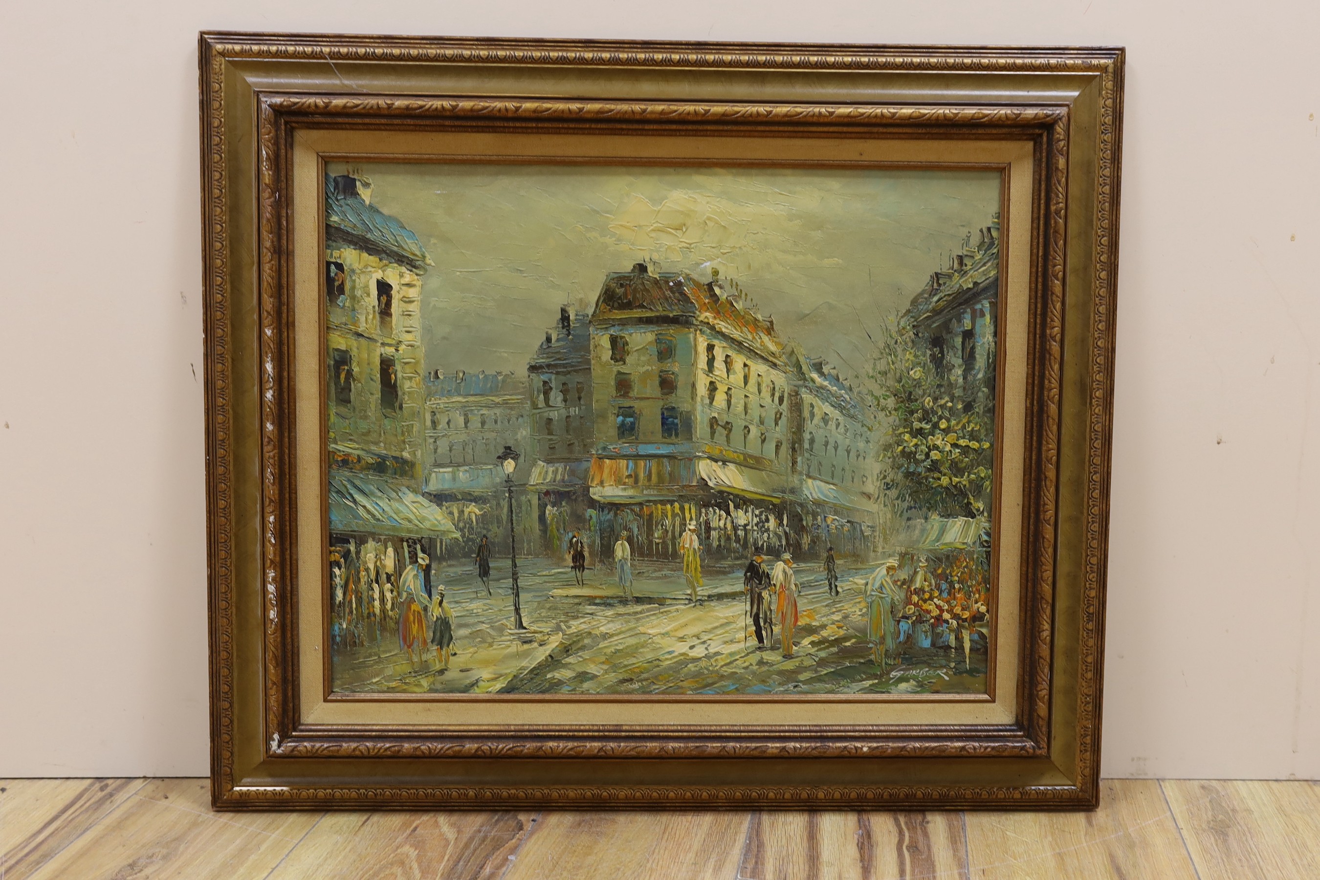 Garber, oil on canvas, Paris Street scene, signed, 40 x 50cm